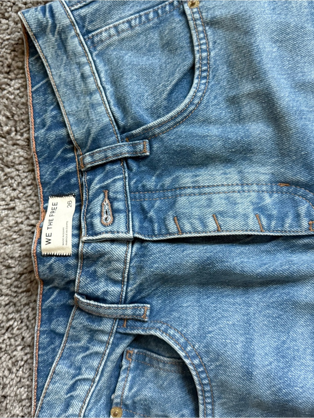 Free People Light Blue Boyfriend Jeans - Relaxed Wide Leg - Picture 4 of 4